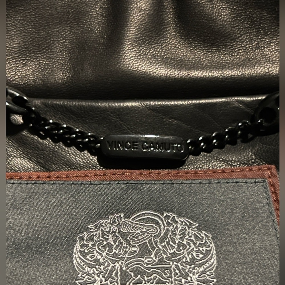 Vince Camuto Black Genuine Lambskin Quilted Leather Moto Jacket Size Large - Picture 10 of 15